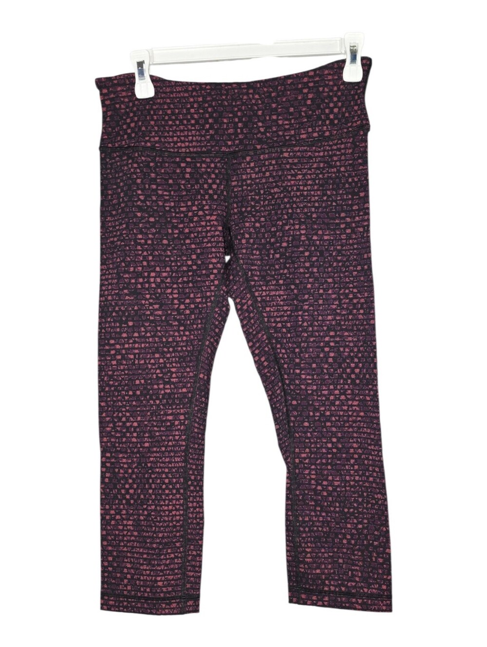 Lululemon Wunder Under Crop III Luxtreme 21" Shatter Weave Dust Coral Size 8 - Picture 3 of 4